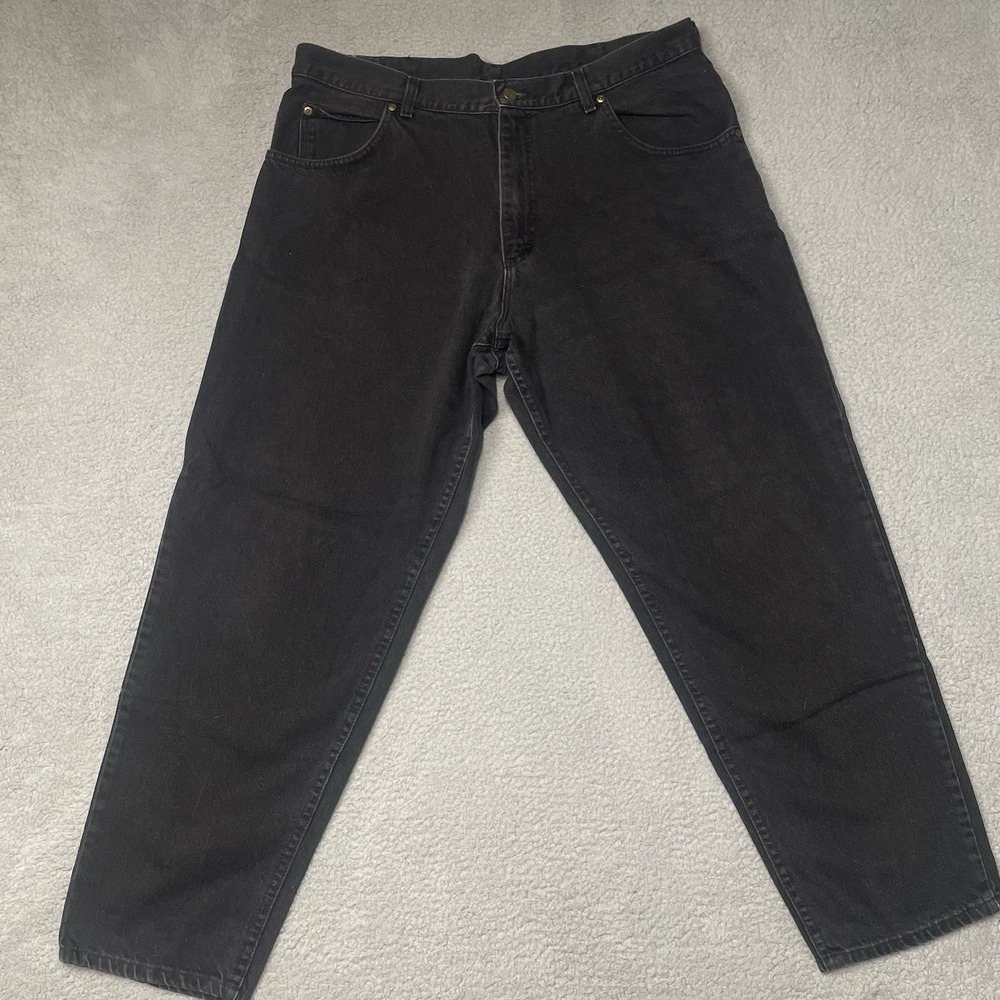 Vintage LL Bean Jeans Mens 40x30 Black Denim Straight Leg Mid Rise Made In USA